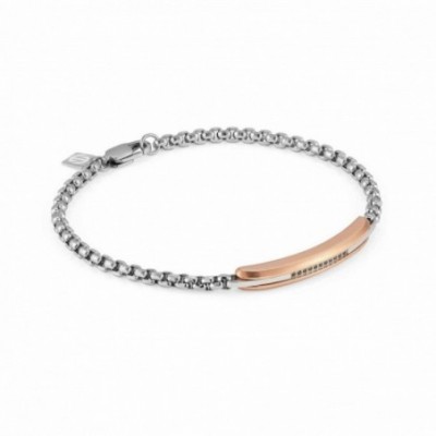 Gentleman Bracelet with Rose Gold Plaque