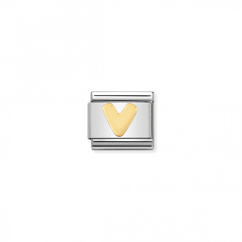 Composable Classic Link Letter V in 18K Gold