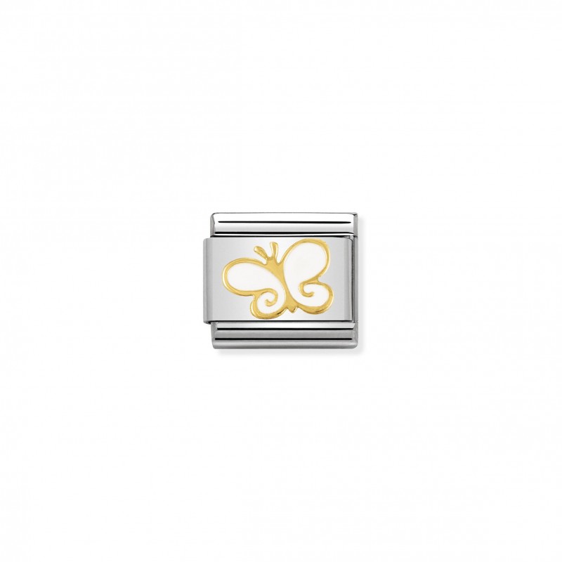 Composable Classic Link white and Gold Butterfly