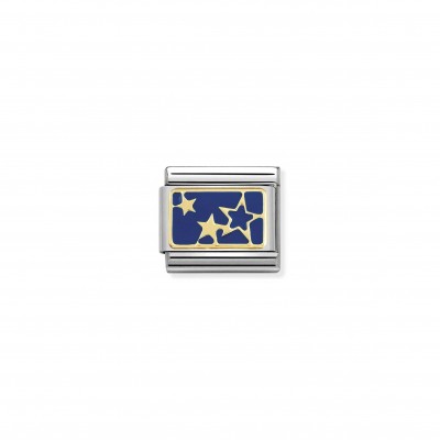 Composable Classic Link Gold Stars Blue Plate