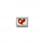 Composable Classic Link red Heart with Enamel and Stone