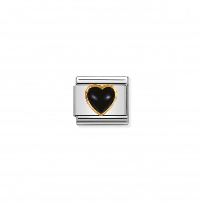 Composable Classic Link Heart with black Agate