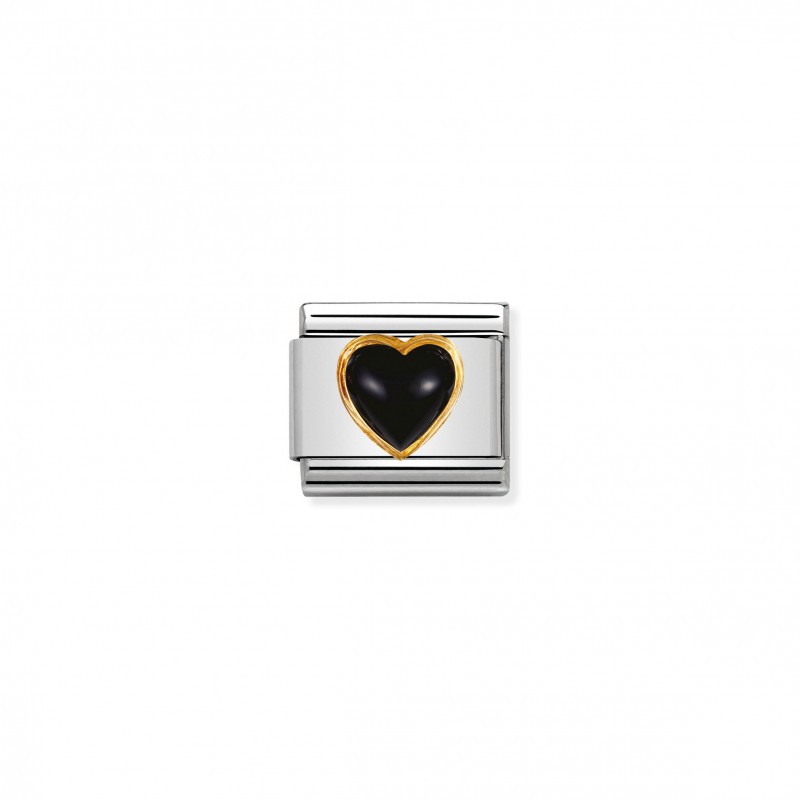 Composable Classic Link Heart with black Agate