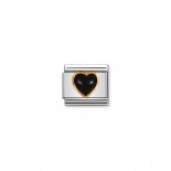 Composable Classic Link Heart with black Agate