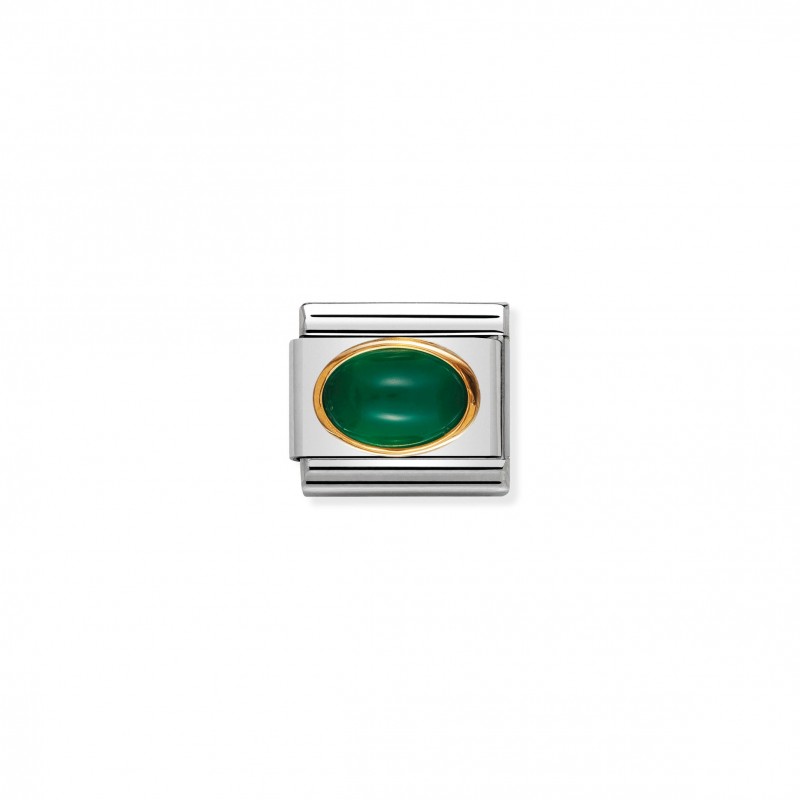 Composable Classic Link in Gold with green Agate