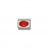 Composable Classic Link in Gold with red Coral