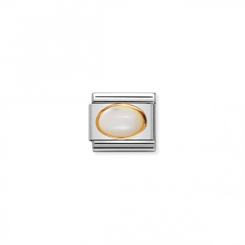 Composable Classic Link in Gold with white Mother of Pearl