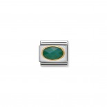 Composable Classic Link in Gold with faceted green Agate