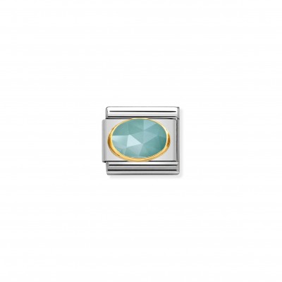 Composable Classic Link in Gold light blue Jade