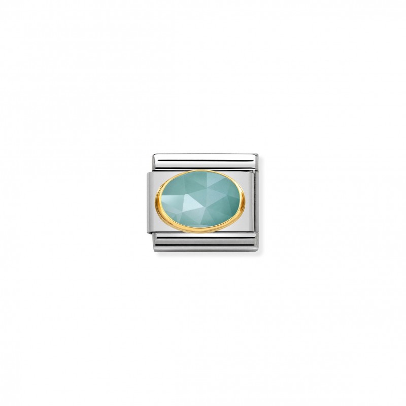 Composable Classic Link in Gold light blue Jade