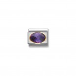 Composable Classic Link with violet and faceted Stones