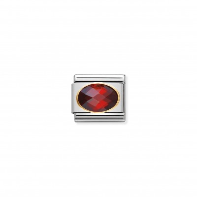 Composable Classic Link with red and faceted Stones