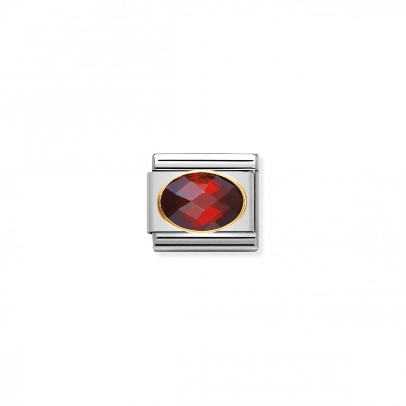 Composable Classic Link with red and faceted Stones