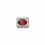 Composable Classic Link with red and faceted Stones