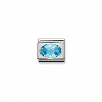 Composable Classic Link with light blue and faceted Stones