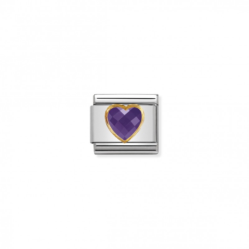 Composable Classic Multifaceted Violet Heart Link