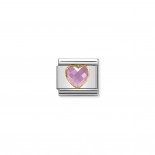 Composable Classic Multifaceted Pink Heart Link