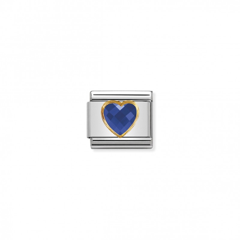 Composable Classic Multifaceted Blue Heart Link