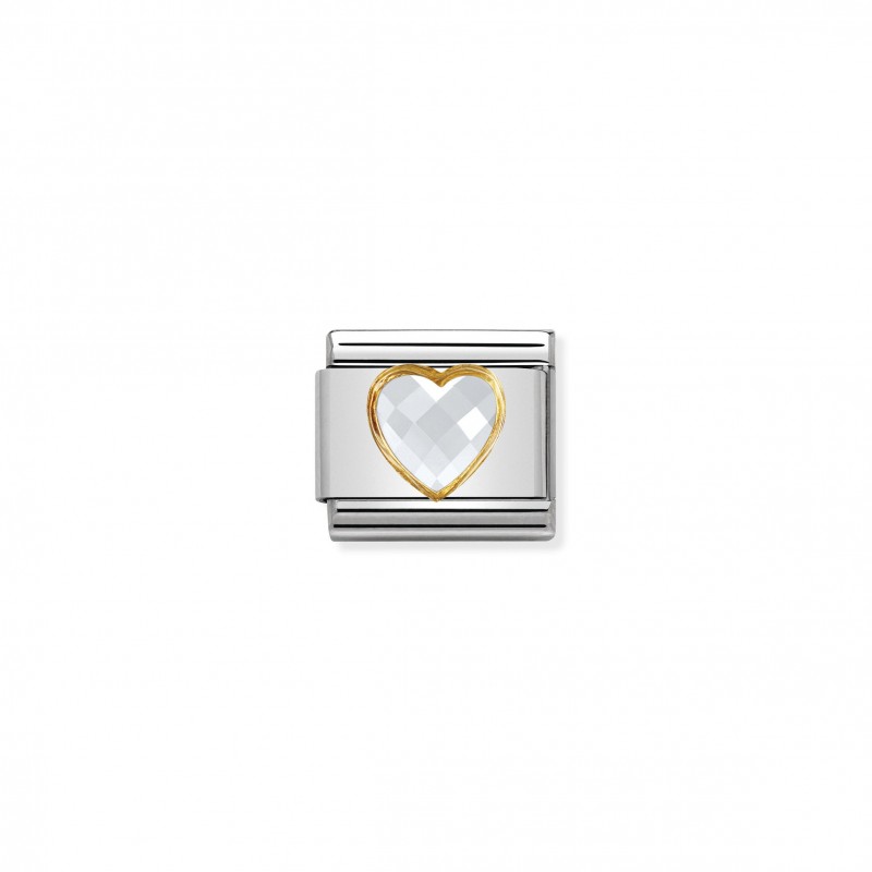 Composable Classic Multifaceted White Heart Link