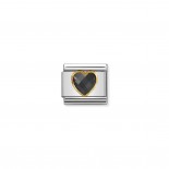 Composable Classic Multifaceted Black Heart Link