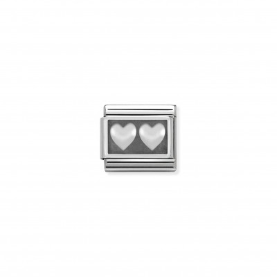 Composable Classic Link Silver Double Heart