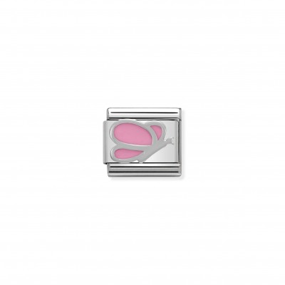 Composable Classic Link pink Butterfly in Silver