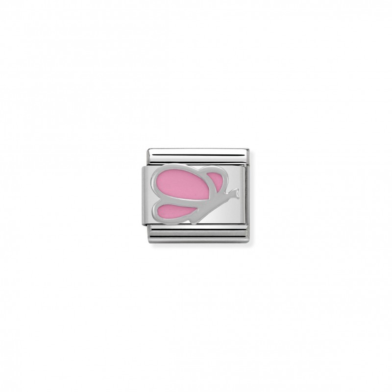 Composable Classic Link pink Butterfly in Silver