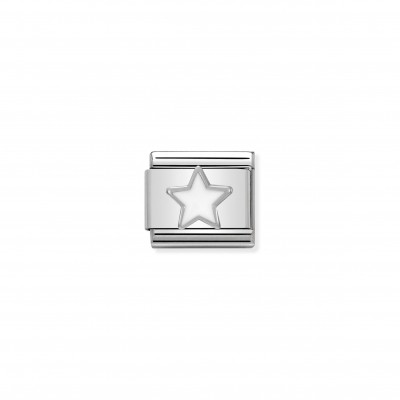 Composable Classic Link white Star in Silver and Enamel