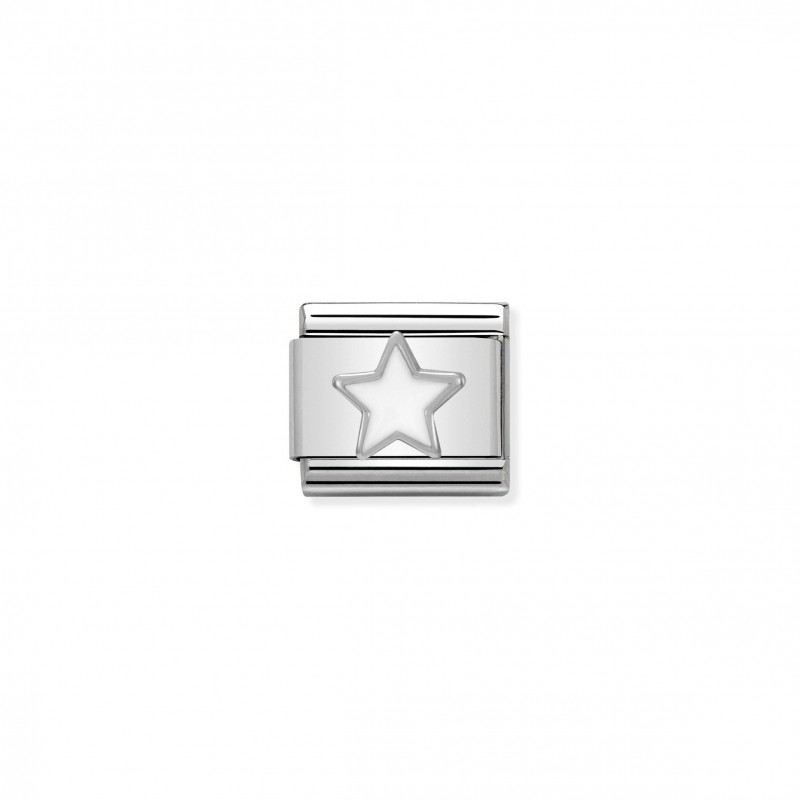 Composable Classic Link white Star in Silver and Enamel