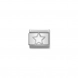 Composable Classic Link white Star in Silver and Enamel