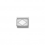 Composable Classic Link white Rhombus in Silver and Enamel