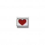 Composable Classic Link red Heart in Silver and Enamel