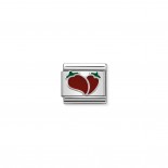 Composable Classic Link Chilli Heart in Silver and Enamel