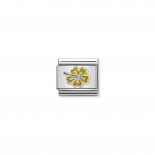 Composable Classic Link yellow Hibiscus in Silver