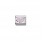 Composable Classic Link pink Heart My Love in Silver