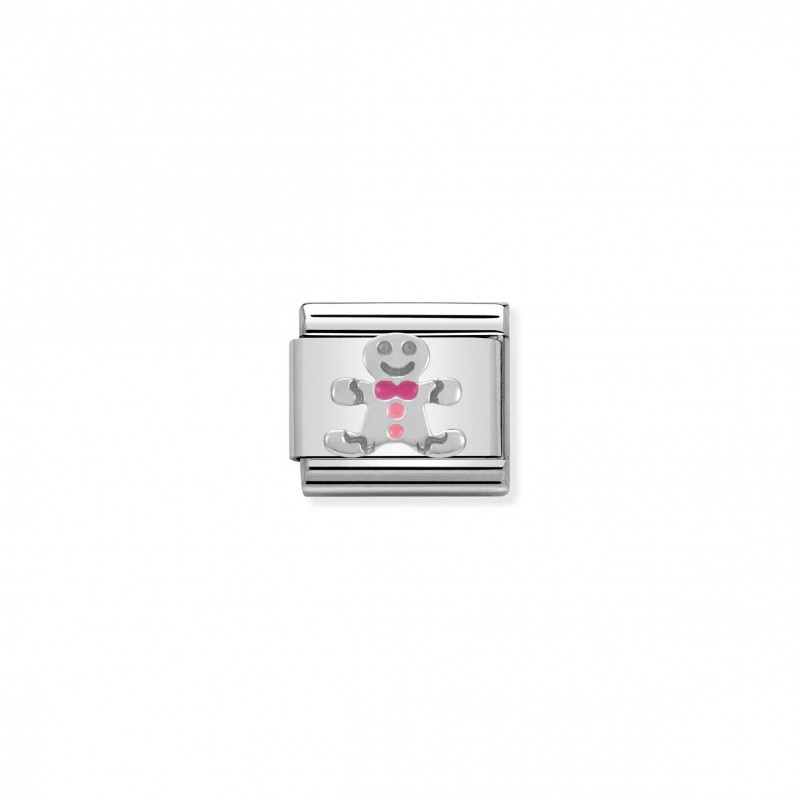 Composable Classic Link Gingerbread Man in Silver