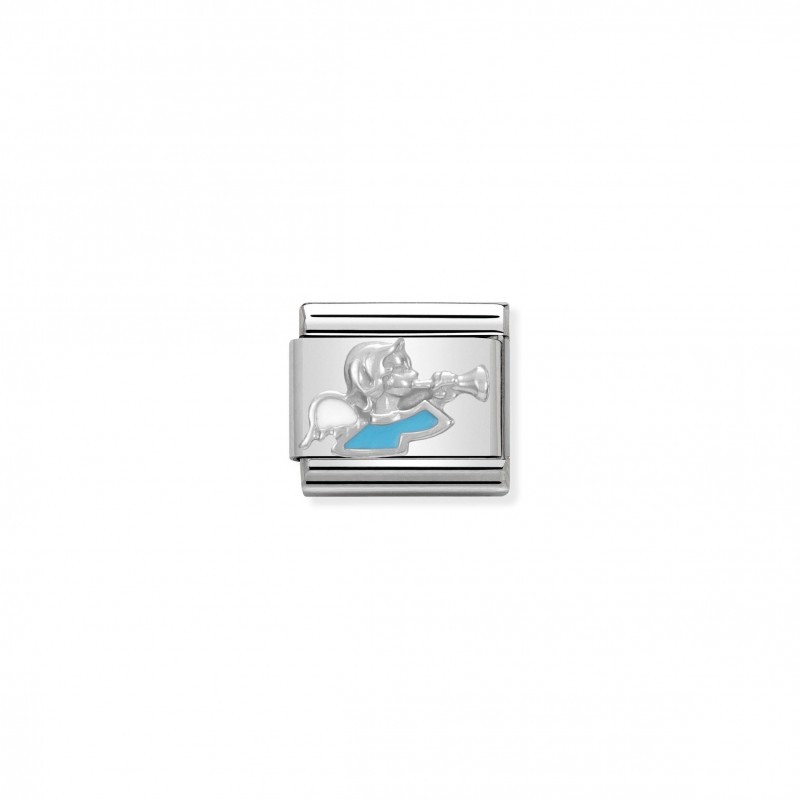 Composable Classic Link light blue Angel in Silver