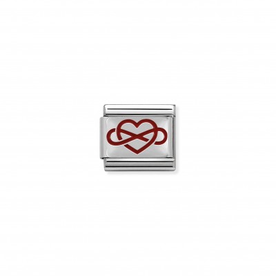 Composable Classic Link Infinity Heart in Silver and Enamel