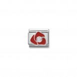 Composable Classic Link red Rose in Enamel and Stone