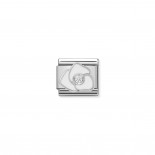 Composable Classic Link white Rose in Enamel and Stone