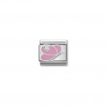 Composable Classic Link pink Butterfly in Enamel and Stone