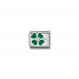 Composable Classic Link green Clover in Enamel and Stone