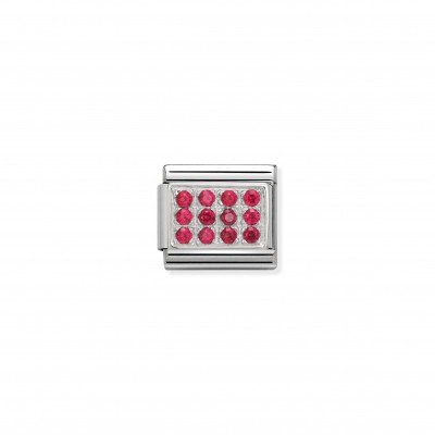 Composable Classic Link in Silver and red Stones