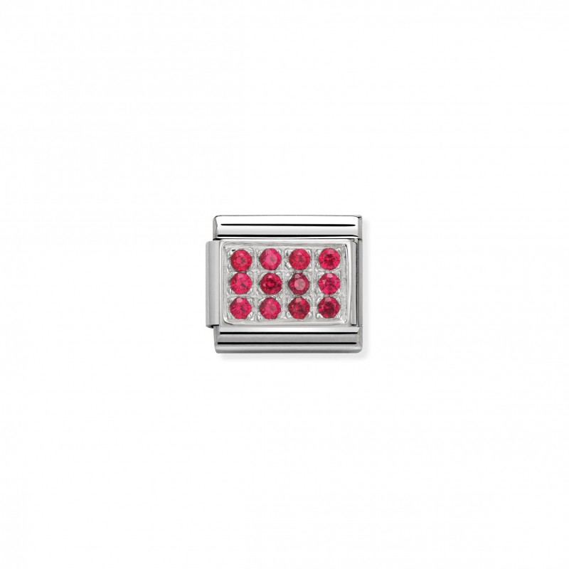 Composable Classic Link in Silver and red Stones