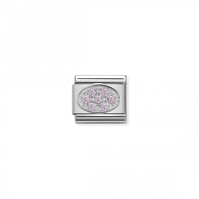 Composable Classic Link in Silver and pink oval Stones