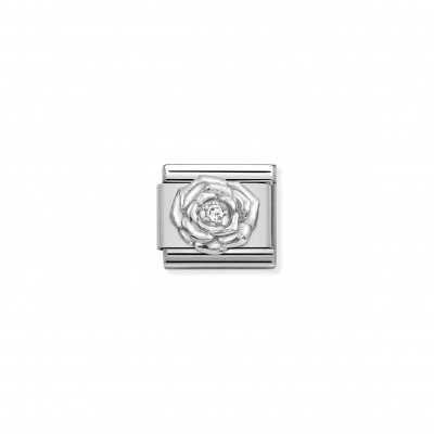 Composable Classic Link, Silver Rose with CZ