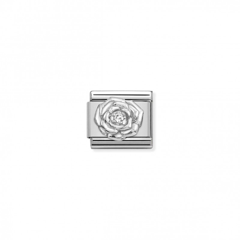 Composable Classic Link, Silver Rose with CZ