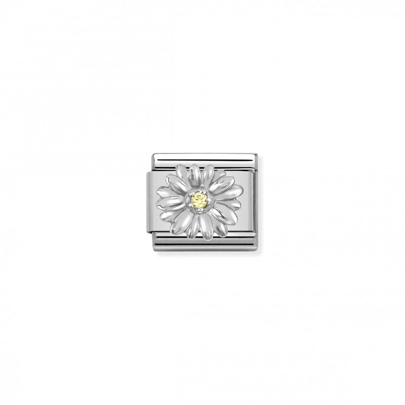 Composable Classic Link, Silver Daisy, Yellow CZ