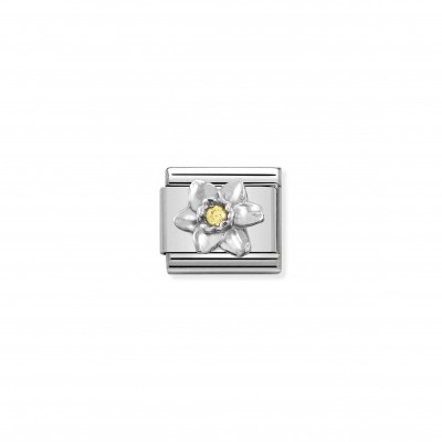 Composable Link, Silver Daffodil, Yellow CZ