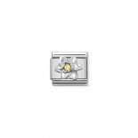 Composable Link, Silver Daffodil, Yellow CZ